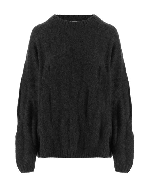 Allude Black Ribbed Hem Knitted Sweater