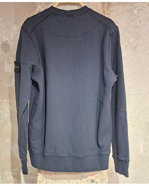 Stone Island Blue Compass Patch Crewneck Sweatshirt for men
