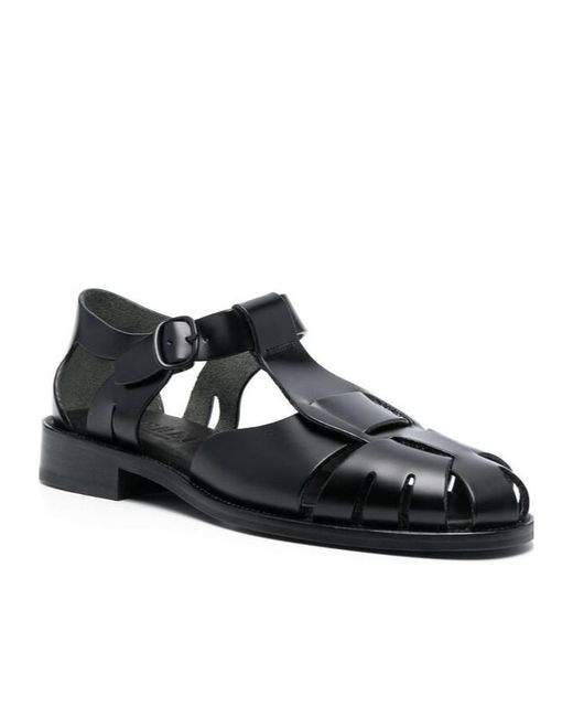 Hereu Black Pesca T-Bar Strap Sandals