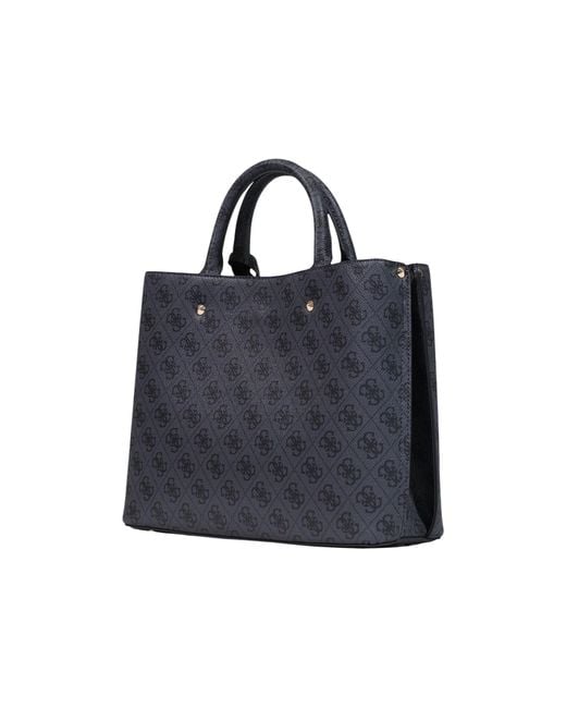Guess Blue Monogram Top-Handles Tote Bag