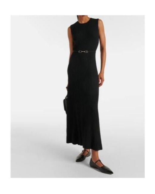 Gabriela Hearst Black Meier Wool And Cashmere Maxi Dress