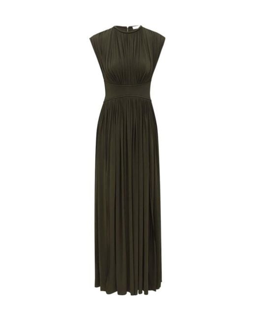 Zimmermann Green Luna Pleated Column Dress