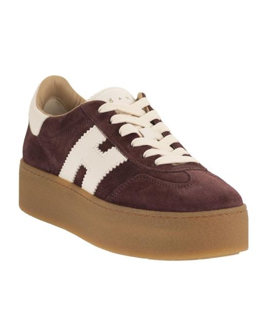 Hogan Brown Lace-Up Sneakers