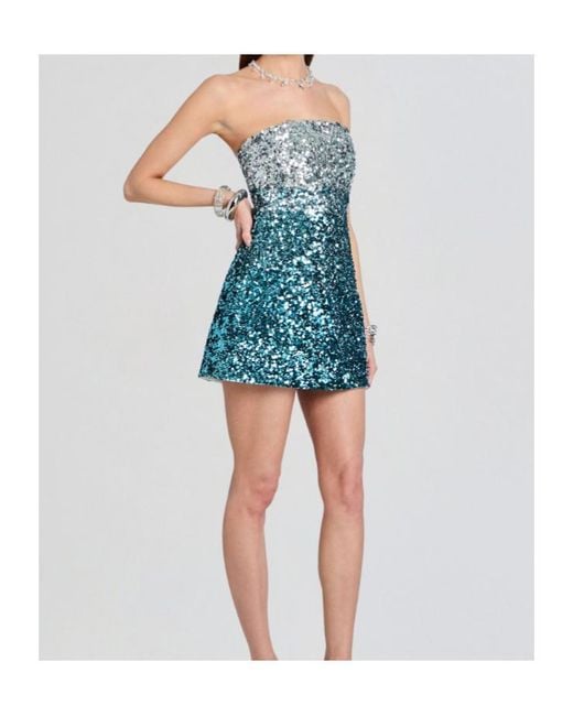 retroféte Blue Tancy Sequin Dress