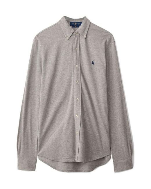 Polo Ralph Lauren Gray Logo Embroidered Shirt for men