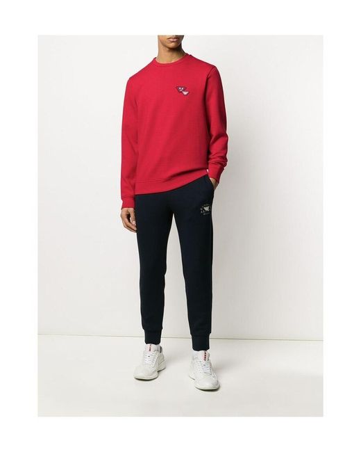 Emporio Armani Red Logo Patch Sweater for men
