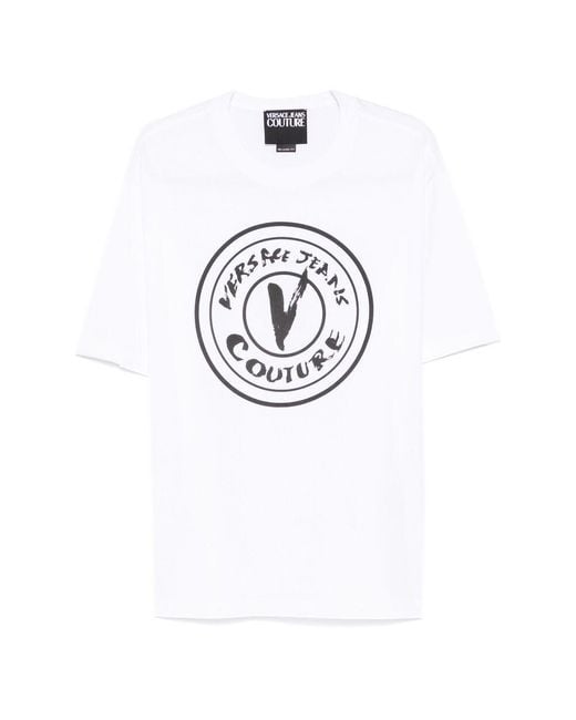 Versace Jeans White V-Emblem T-Shirt for men