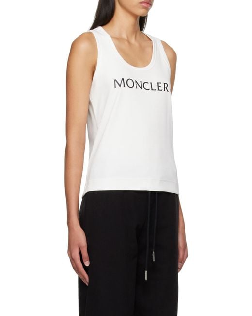 Moncler White Logo Tank Top