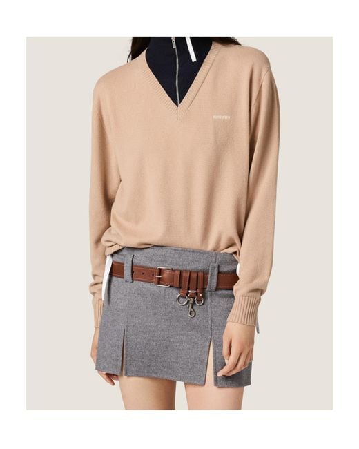 Miu Miu Natural Cashmere Turtleneck Sweater
