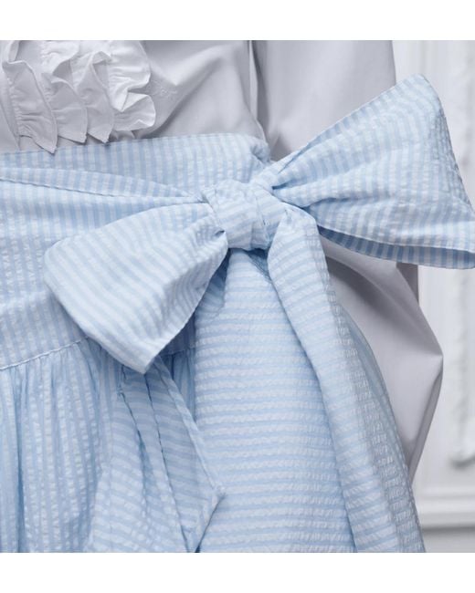 Dior Blue Iviera Mid-Length Ruffled Skirt