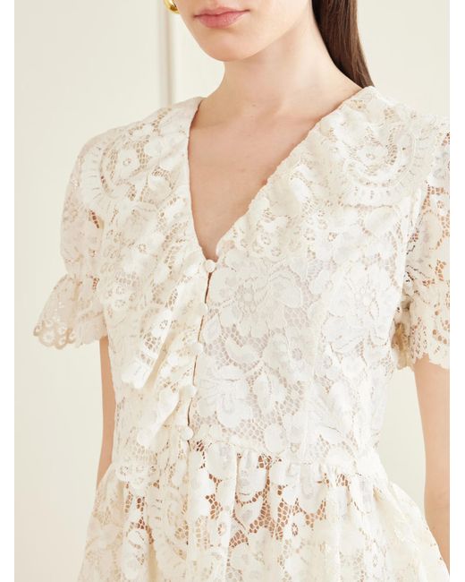 Rixo White Ruffled Top