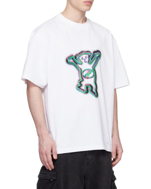 we11done White Graphic-Print Cotton T-Shirt for men