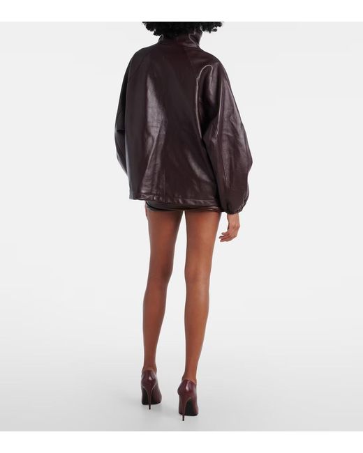 Magda Butrym Brown Long-Sleeved Leather Jacket