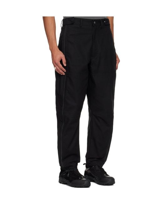 Mordecai Black Casual Pants With Belt Loops for men