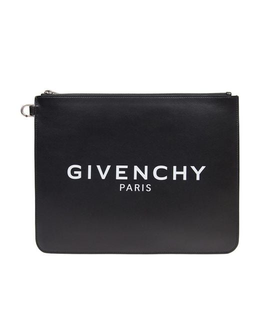 Givenchy Black Large Logo Print Pouch for men