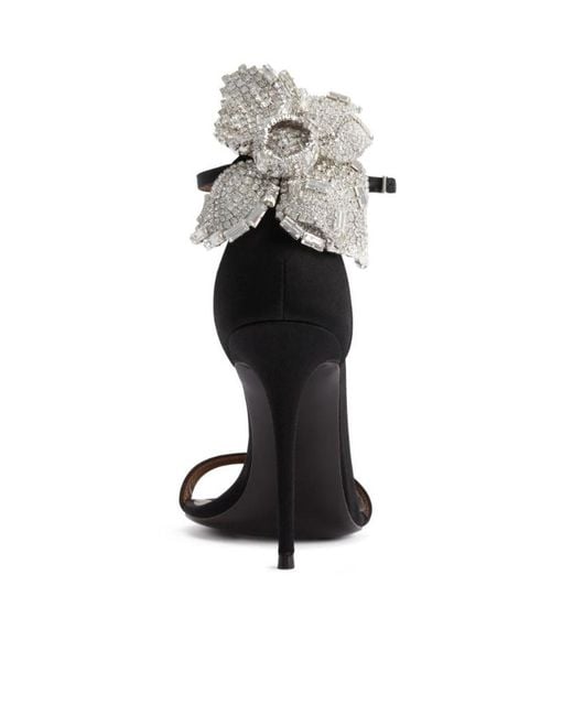 Giuseppe Zanotti White Camelia 105 Floral Heel Sandals