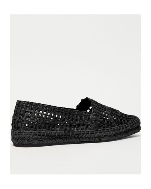 Weekend by Maxmara Black Raffia-Effect Espadrilles
