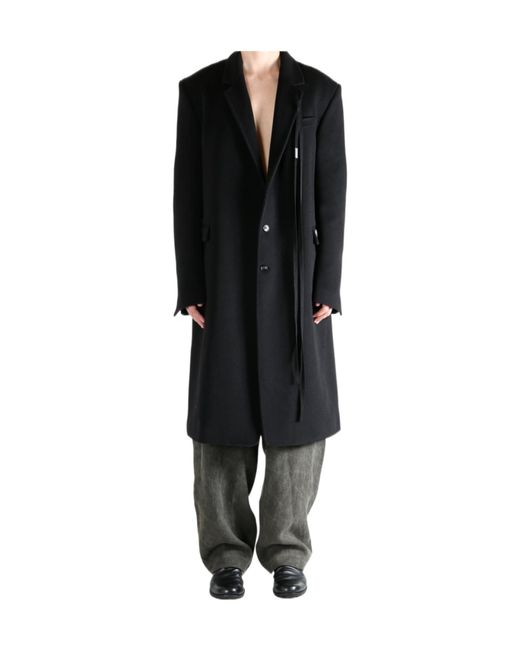 Ann Demeulemeester Black Long-Sleeved Coat for men