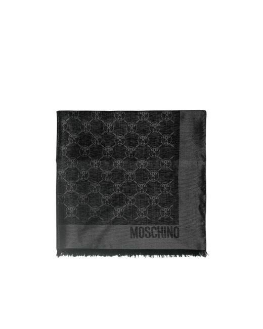 Moschino Black Letter Pattern Scarf