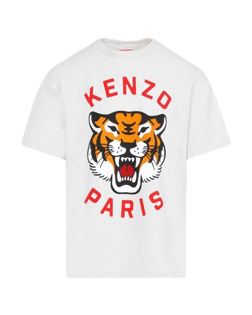 KENZO White Tiger Printed Crewneck T-Shirt for men