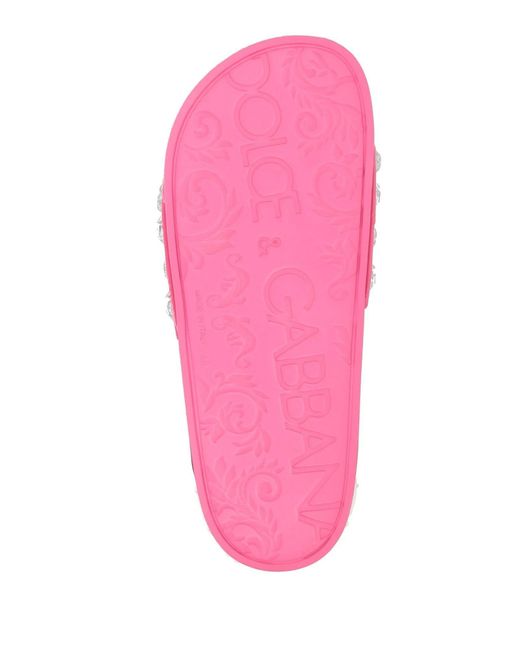 Dolce & Gabbana Pink Slides And Slippers