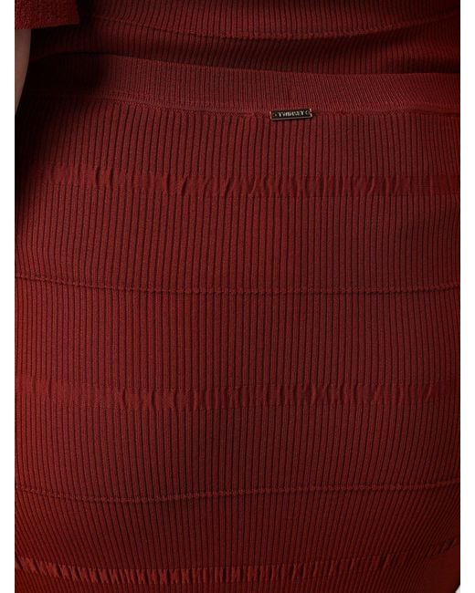 Twinset Red Ruffled Knitted Skirt