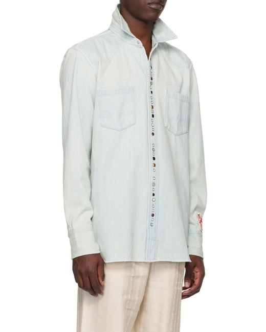 Golden Goose Deluxe Brand Gray Long-Sleeved Buttoned Shirt for men