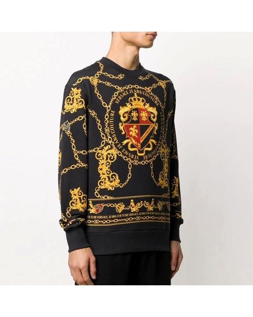 Versace Jeans Black Logo Printed Sweater for men