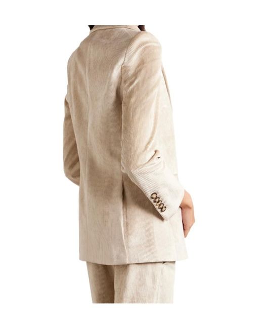 Veronica Beard Natural Sevyn Dickey Double-Breasted Blazer