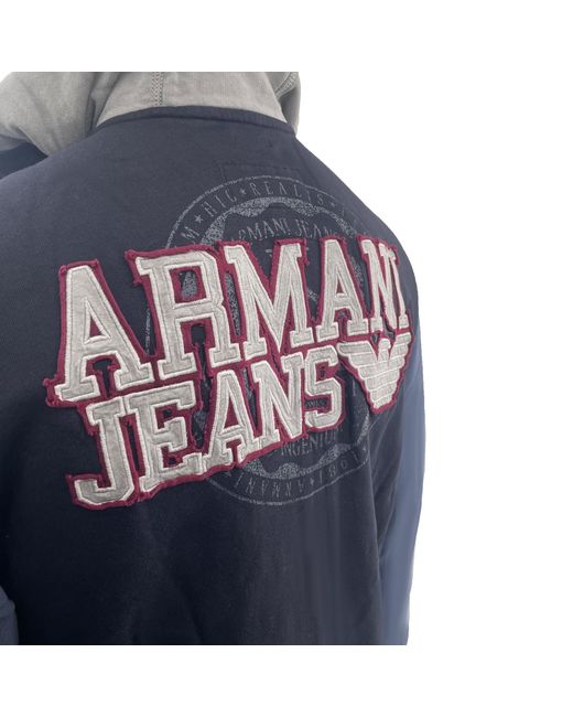 Armani Jeans Blue Hoded Zipper Casual Jacket for men