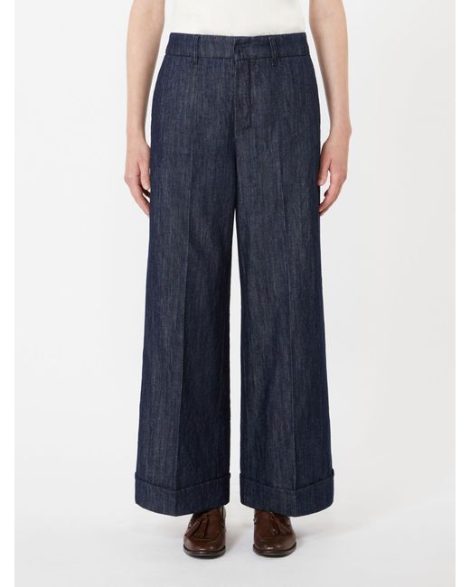 Max Mara Blue 'S Wide Leg Denim Jeans