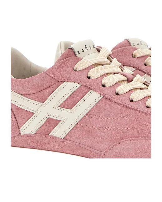 Hogan Pink H699 Lace-Up Fastening Sneakers