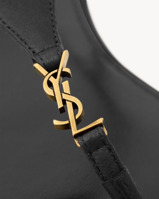Saint Laurent Natural Cassandra Logo Plaque Sandals