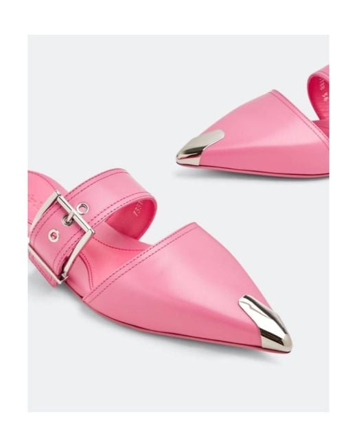 McQueen Pink Punk Flat Mules