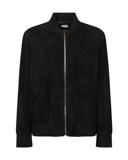 Paul Smith Blue Zip-Up Long-Sleeved Bomber Jacket for men