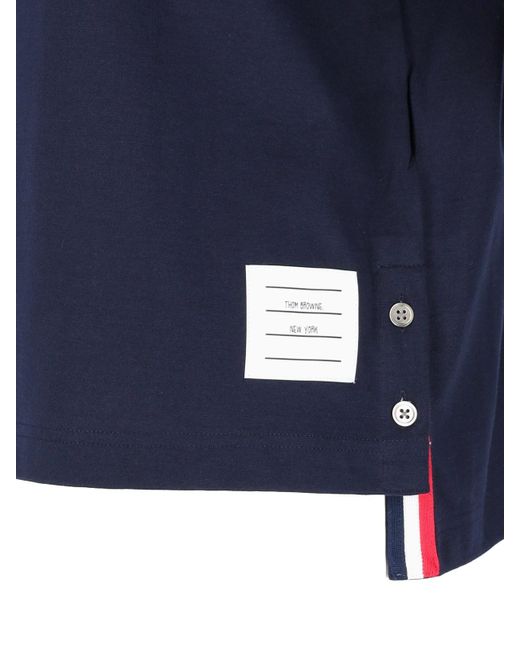 Thom Browne Blue Engineered 4-Bar Long Sleeve T-Shirt
