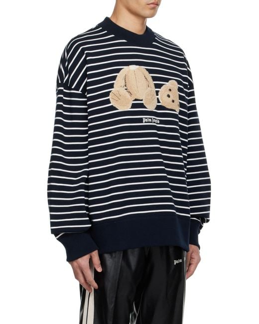 Palm Angels Blue Bear-Print Sweatshirt for men
