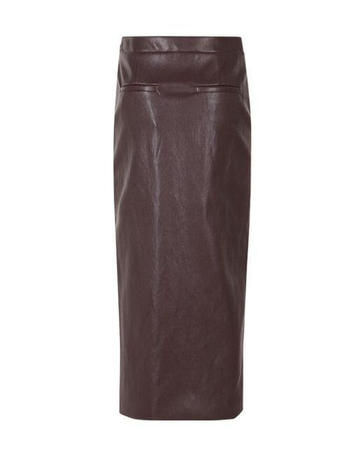 Herno Brown Straight-Cut Skirt