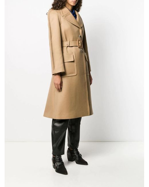 Givenchy Natural Single-Breasted Belted Coat
