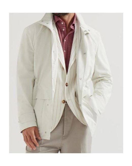 Brunello Cucinelli White Water-Resistant Field Jacket for men