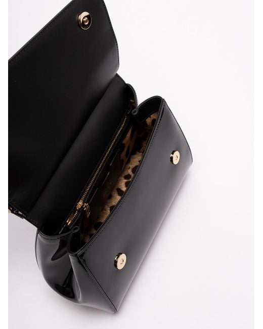 Dolce & Gabbana Black Logo-Plaque Small Sicily Bag
