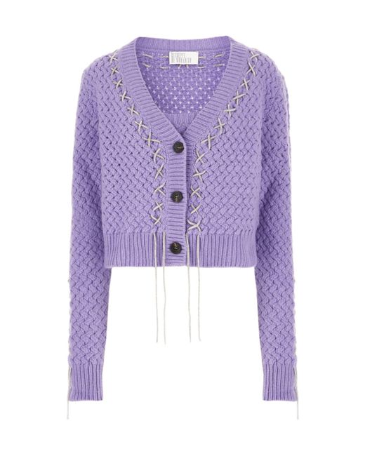 GIUSEPPE DI MORABITO Purple Cropped Cardigan