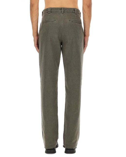 Aspesi Green Zippered Casual Pants for men