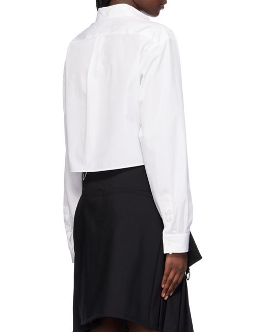 Givenchy White Logo Plaque Collared Shirt