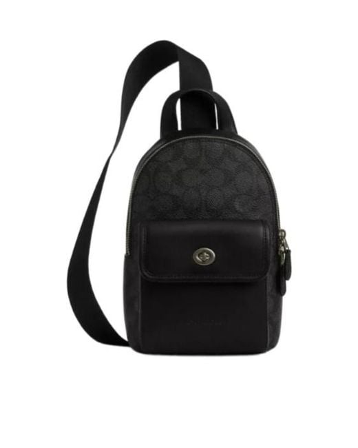 COACH Black Small Turnlock Sling Pack for men