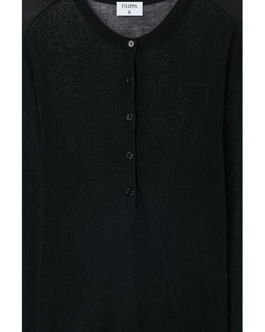 Filippa K Black Sheer Buttoned Cardigan