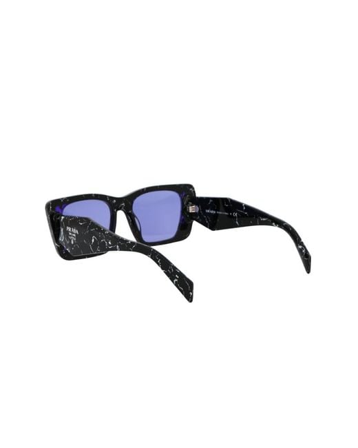 Prada Blue Oversized Rectangular-Frame Sunglasses