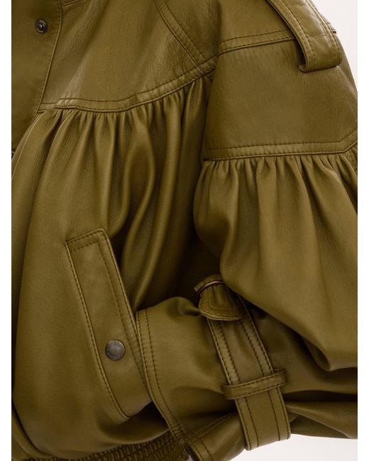 Chloé Green Chloé Gathered Belted Jacket