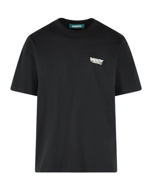 Barrow Black Logo Printed Jersey T-Shirt for men
