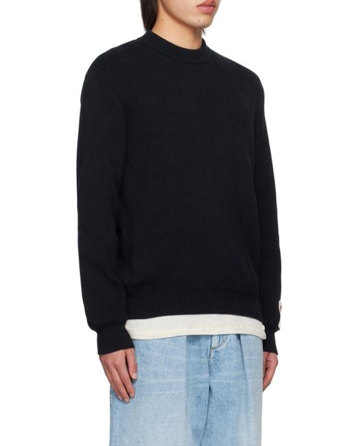 Golden Goose Deluxe Brand Blue Logo Detailed Knitted Jumper for men